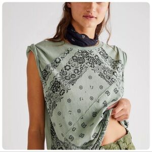 Free People BANDANA T-SHIRT SIZE SMALL
